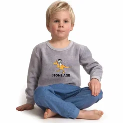 Pyjama jongens velours Stone Age (m92-116) Blauw-grijs