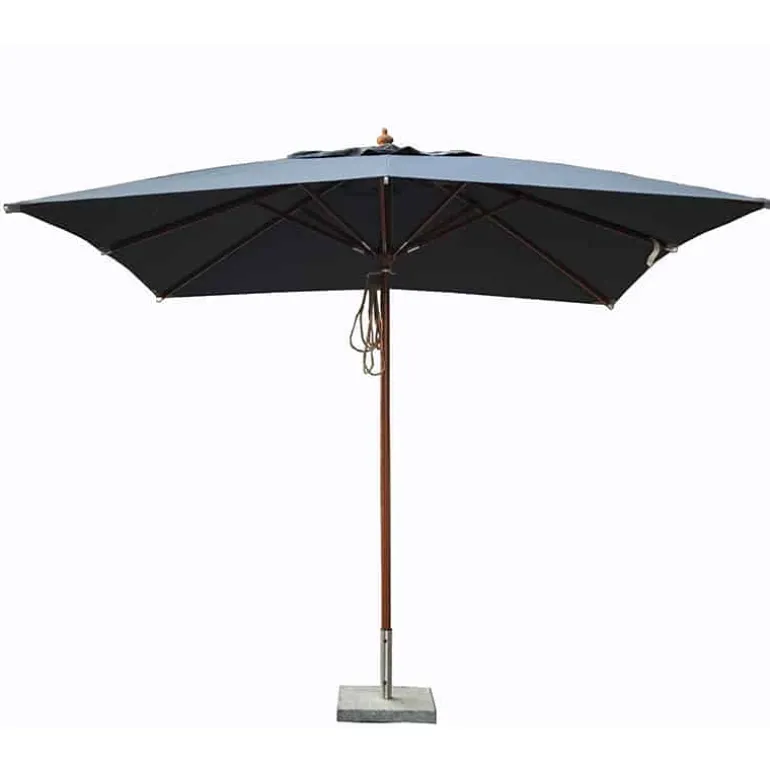 Quax Houtmast parasol (3x3m) met dubbele katrol