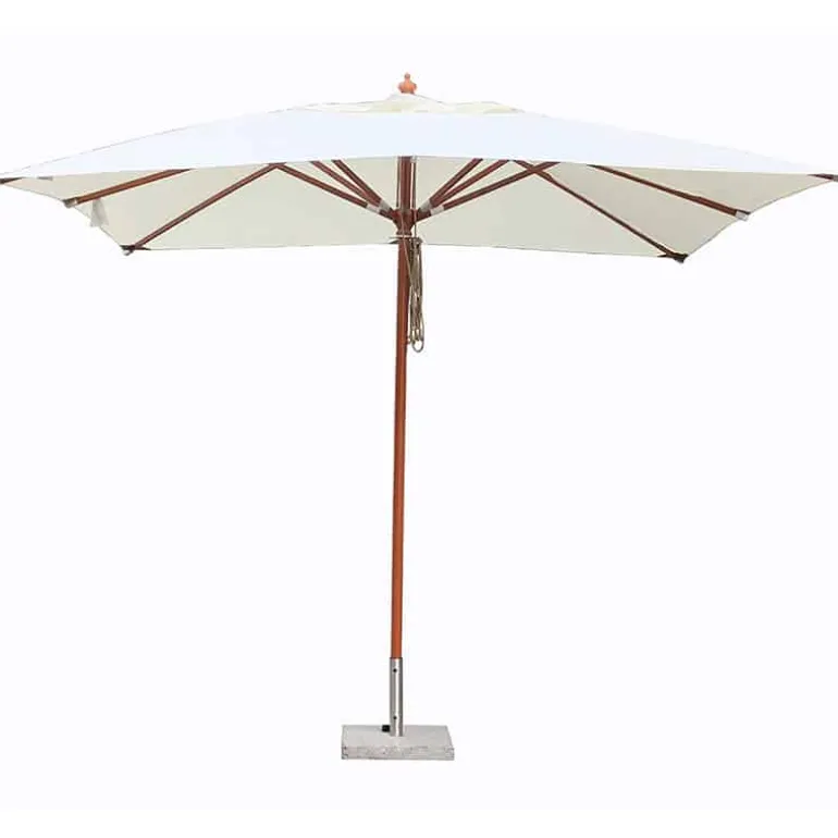 Quax Houtmast parasol (3x3m) met dubbele katrol