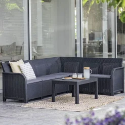 Rosalie hoeksalon graphite + Orlando tafel