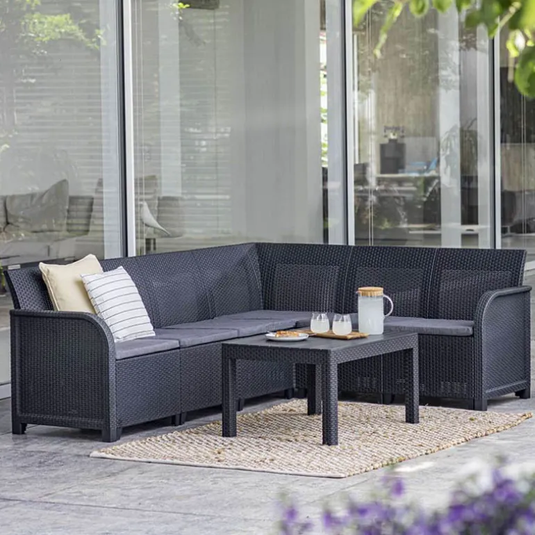 Rosalie hoeksalon graphite + Orlando tafel