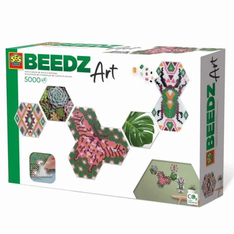 SES Beedz Art Hex Tiles Botanical