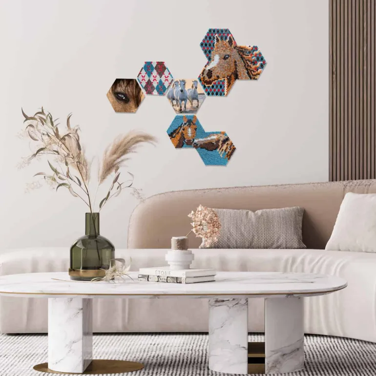 SES Beedz Art Hex Tiles Horses