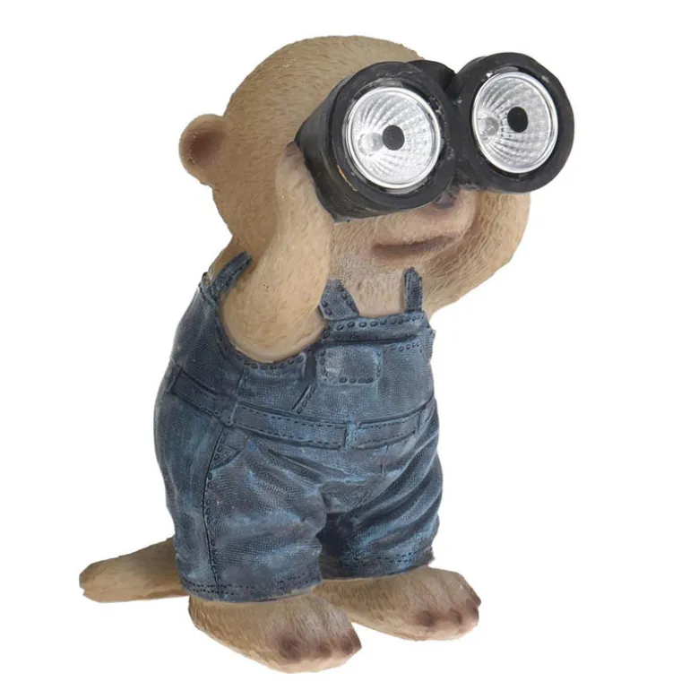 Solar dier met verrekijker polystone (LED)