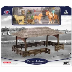 Stal met dieren & accessoires