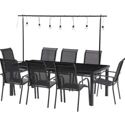 Tafel Blacksun (105x210cm) alu zwart