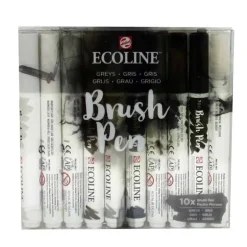 Talens Ecoline Brushpen – Grijs set (10st)