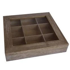 Thee-of koffiedoos (28x28xH5cm) naturel