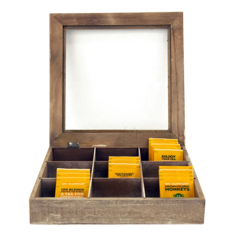 Thee-of koffiedoos (28x28xH5cm) naturel