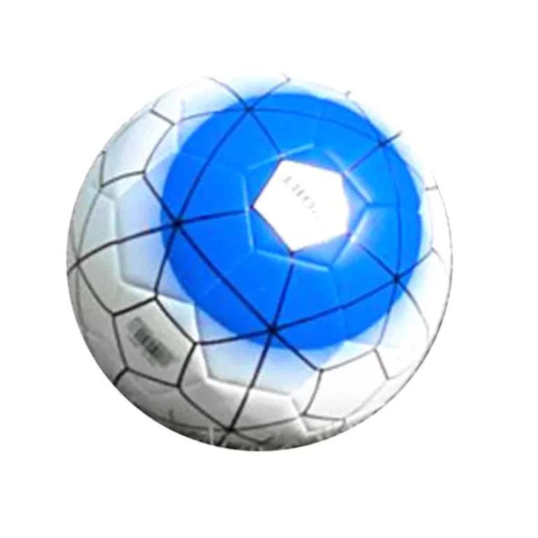 Voetbal (size 5) in PU wit/blauw