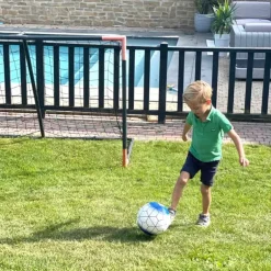 Voetbal (size 5) in PU wit/blauw