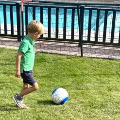 Voetbal (size 5) in PU wit/blauw