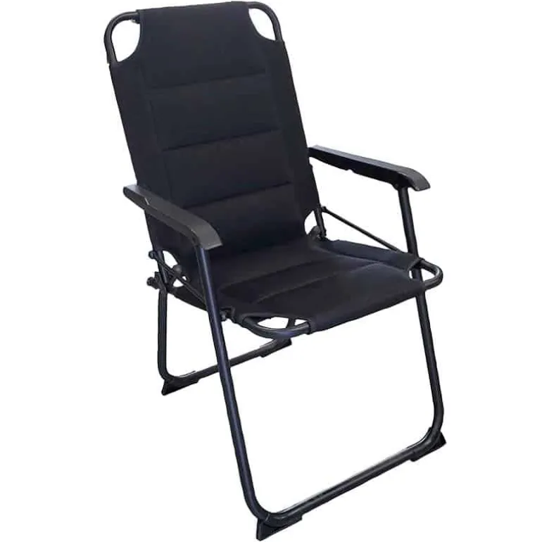Vouwstoel buis zwart / stof zwart