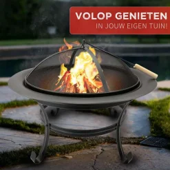 Vuurschaal 58,5×75,5cm staal met deksel