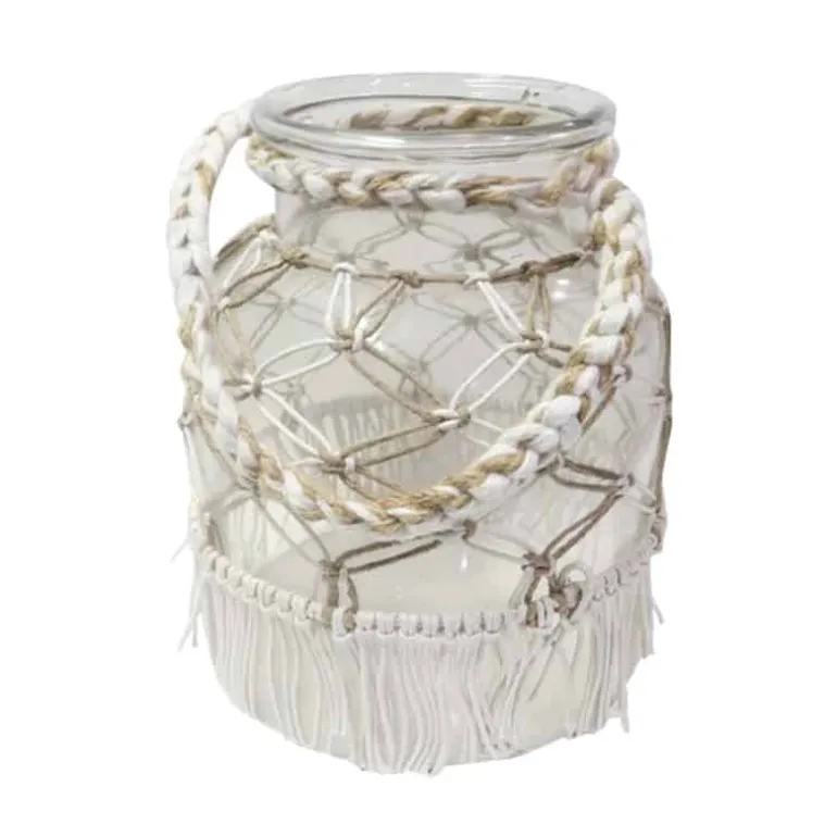 Windlicht hang macrame (20xH26cm)