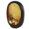 Windlicht Pim in metaal zwart/goud (18x11x26cm)